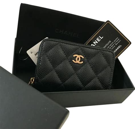 chanel classic zipped card holder price|Chanel card holder zip wallet.